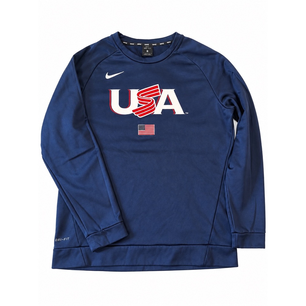 Nike USA Basketball Dri-FIT Sweatshirt Mens Large Navy Blue Crewneck Pullover